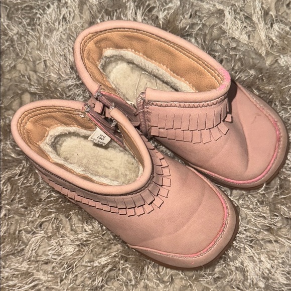 Pink Fringe Toddler Ankle Boots - Picture 6 of 7